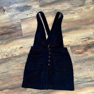Free People Black Corduroy Pinafore Dress